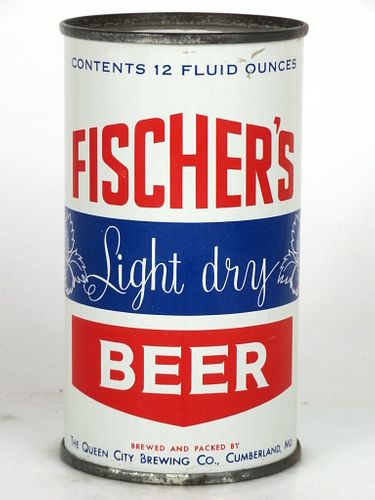 1952 Fischer's Light Dry Beer 12oz 63-27.2 Flat Top Cumberland, Maryland