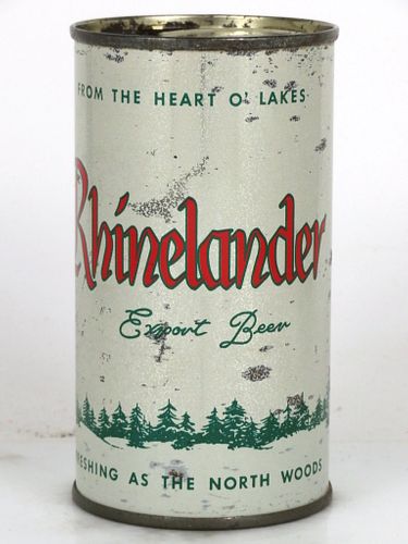1953 Rhinelander Beer 12oz 124-32 Flat Top Rhinelander, Wisconsin