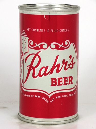 1958 Rahr's Beer (red) 12oz 117-20v2 Flat Top Green Bay, Wisconsin