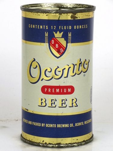 1959 Oconto Premium Beer 12oz 104-01 Flat Top Oconto, Wisconsin