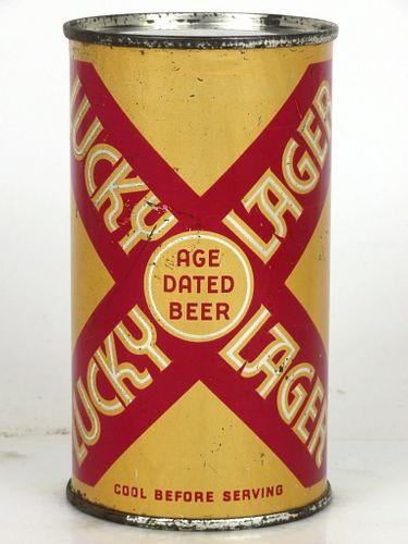 1950 Lucky Lager Beer 12oz 93-16 Flat Top San Francisco, California