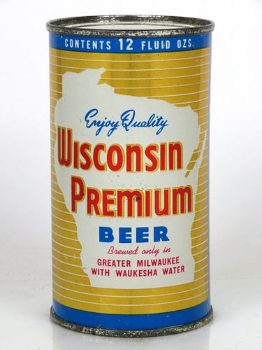 1956 Wisconsin Premium Beer 12oz 146-29 Flat Top Waukesha, Wisconsin