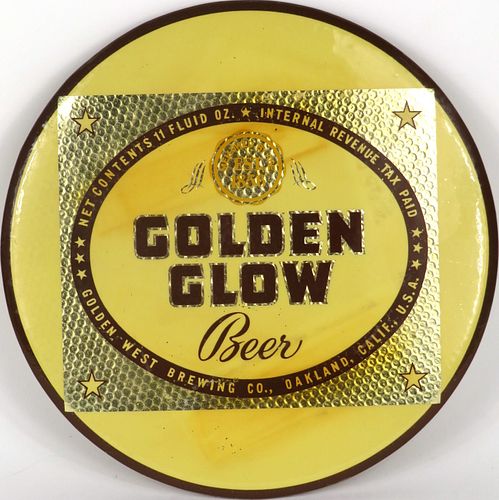 1940 Golden Glow Beer TOC Celluloid-Over-Cardboard Button Oakland, California