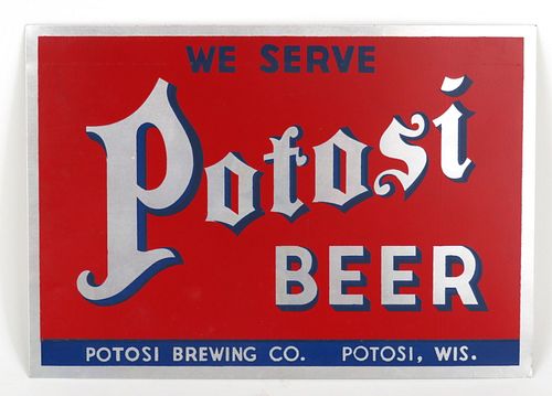 1939 Potosi Beer Aluminum Sign Potosi, Wisconsin