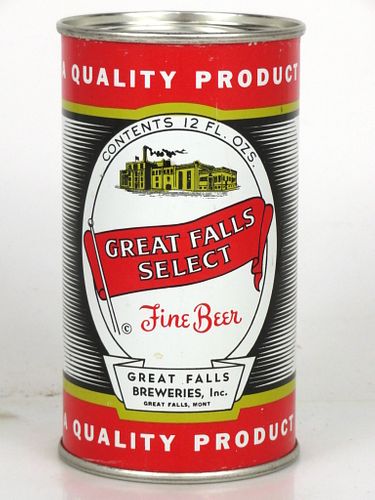 1952 Great Falls Select Beer 12oz 74-22 Flat Top Great Falls, Montana