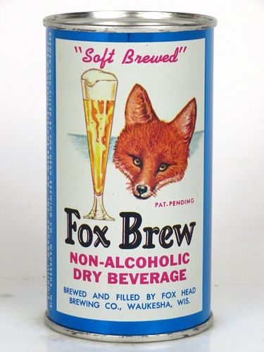 1960 Fox Brew Dry Beverage 12oz 64-36 Flat Top Waukesha, Wisconsin