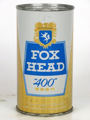 1966 Fox Head "400" Beer 12oz 65-39v Flat Top Lacrosse, Wisconsin