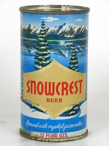 1956 Snowcrest Beer 12oz 134-28 Flat Top Los Angeles, California