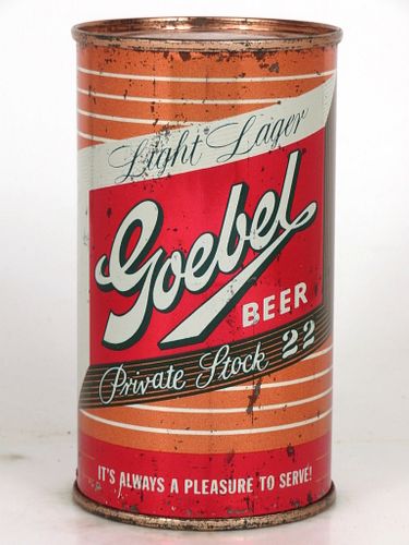 1954 Goebel Private Stock 22 Beer 12oz 71-04 Flat Top Detroit, Michigan