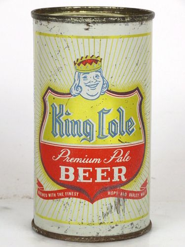 1957 King Cole"Brewed With The Finest Hops And Barley Malt" Beer 12oz 105-25 Flat Top Los Angeles, California