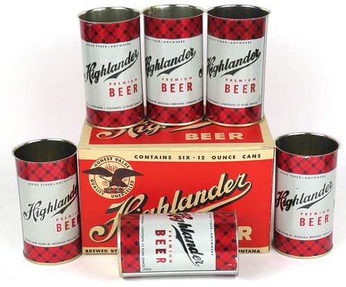 1956 Highlander Beer Six Pack Can Carrier Flat Top Missoula, Montana