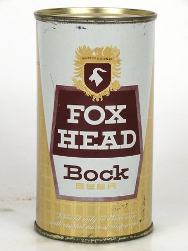 1963 Fox Head Bock Beer 12oz 65-37v2 Flat Top Sheboygan, Wisconsin