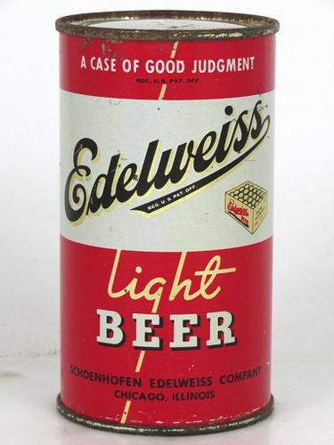 1947 Edelweiss Light Beer IRTP 12oz 58-39 Flat Top Chicago, Illinois