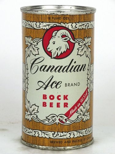 1960 Canadian Ace Bock Beer 12oz 48-16 Flat Top Chicago, Illinois