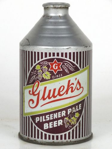 1955 Gluek's Pilsener Pale Beer 12oz 194-26 Crowntainer Minneapolis, Minnesota