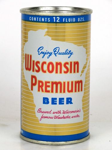 1957 Wisconsin Premium Beer 12oz 146-28 Flat Top Waukesha, Wisconsin