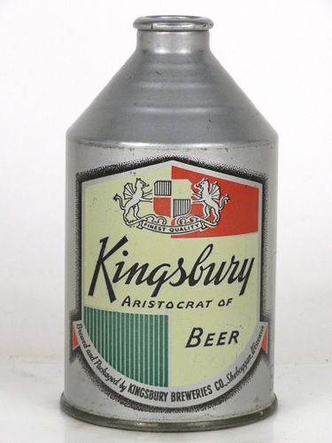 1950 Kingsbury Beer 12oz 196-15 Crowntainer Sheboygan, Wisconsin