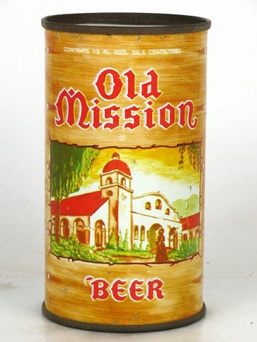 1953 Old Mission Beer 12oz 107-37 Flat Top Los Angeles, California