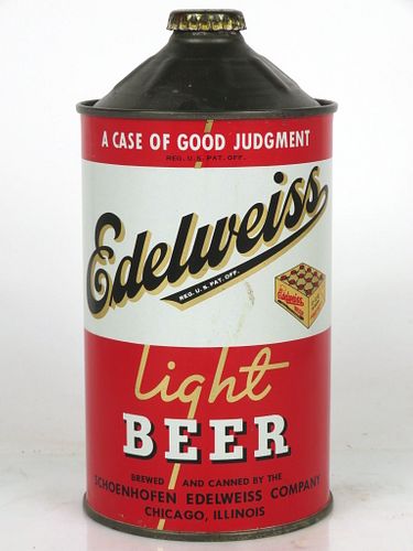 1948 Edelweiss Light Beer 32oz One Quart 207-13 Chicago, Illinois