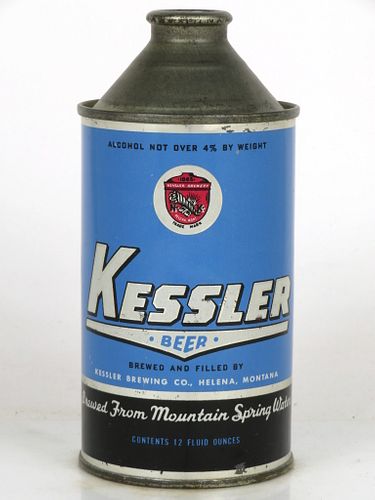 1954 Kessler Beer 12oz 171-16 High Profile Cone Top Helena, Montana
