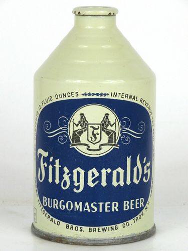 1948 Fitzgerald Burgomaster Beer 12oz 194-01V Crowntainer Troy, New York