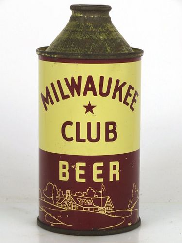 1938 Milwauke Club Beer 12oz 174-01 High Profile Cone Top Milwaukee, Wisconsin