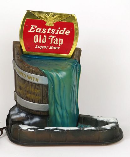 1964 Eastside Old Tap Beer Barrel Waterfall Motion Sign Los Angeles, California