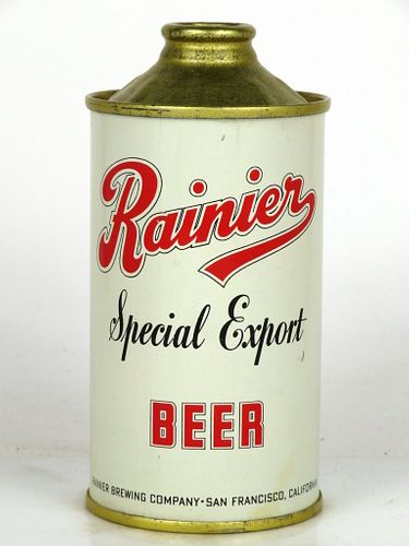 1940 Rainier Special Export Beer (4%) 12oz 180-12 Low Profile Cone Top Los Angeles, California