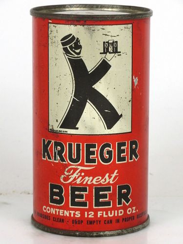 1946 Krueger Finest Beer 12oz 90-11 Flat Top Newark, New Jersey