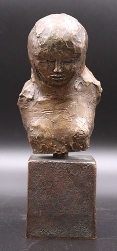 B.R. Monogrammed & Numbered Bronze Bust