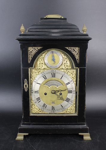 Edward Pistor Ebonised Bracket Clock With Verge