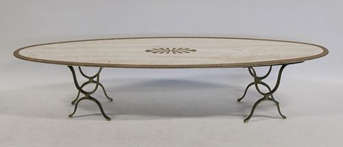 Midcentury Oval Marbletop Coffee Table.