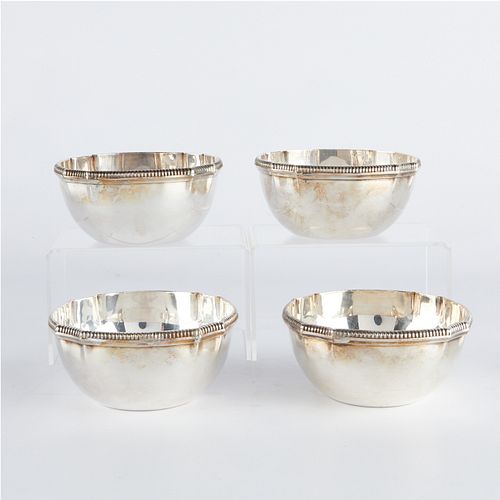 Set: 4 Kichigoro Uyeda Japanese Sterling Silver Bowls