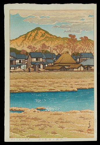 Hasui Kawase "Kamigamo Kyoto in Winter" Shin-hanga Print