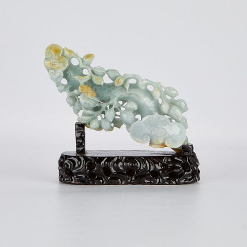 Chinese Carved Jade Ruyi Scepter