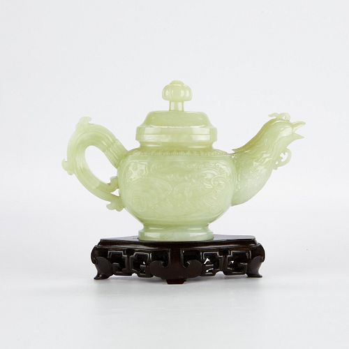 Chinese Serpentine Republic Phoenix Teapot