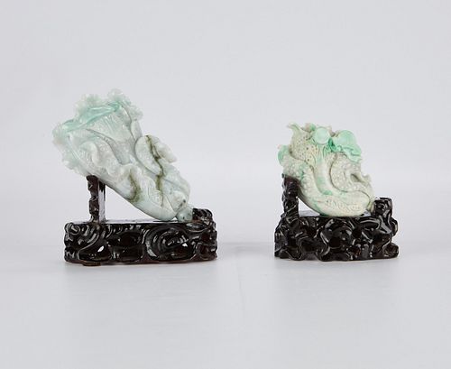 Grp 2: Fine Chinese Carved Jade Cabbages