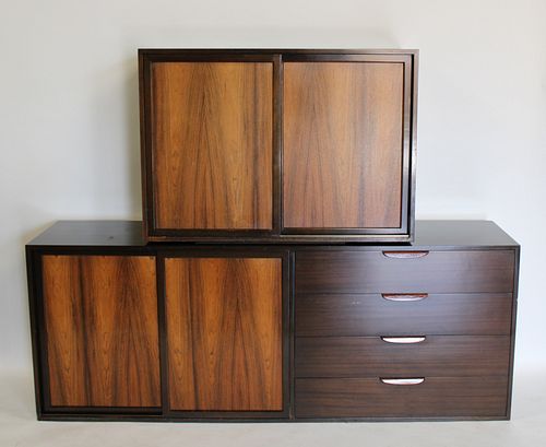 2 Midcentury Harvey Prober Rosewood Cabinets.