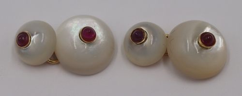 JEWELRY. Italian 18kt Gold & Mother of Pearl