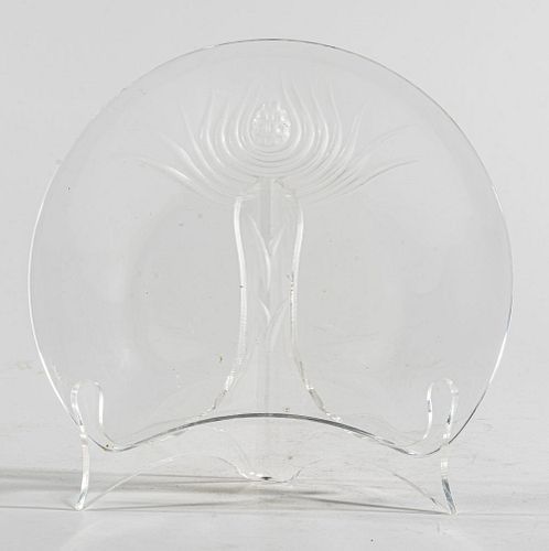 Lalique Crystal Crescent Salad Plate