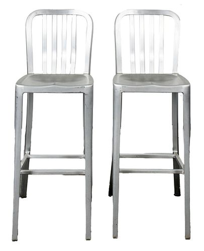 American Modern Aluminum Barstools, Pr