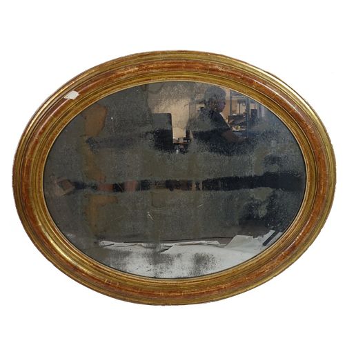 19th C. Louis Philippe Giltwood Oval Mirror