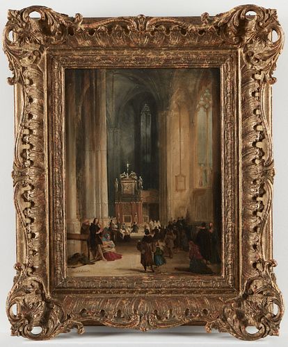 David Roberts Cathedral Scene Painting