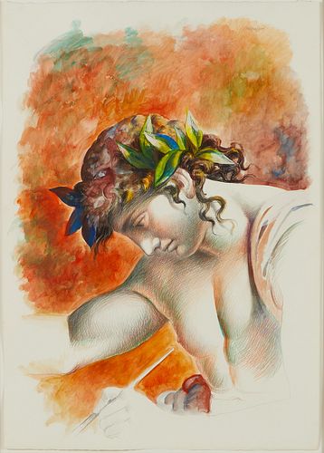 Carlo Maria Mariani "Il Pittore Mancino" Watercolor