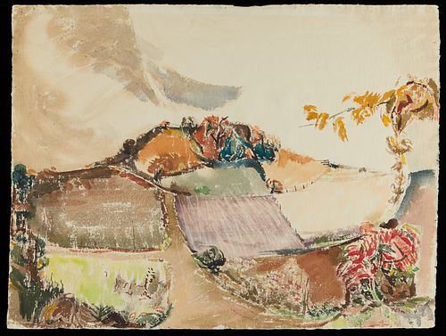 Karl Mattern "Road Uphill" Watercolor on Paper