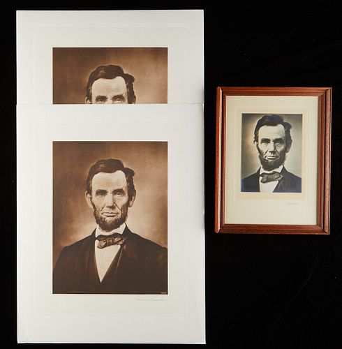 Grp: 3 Vintage Lincoln Photogravures Alexander Gardner