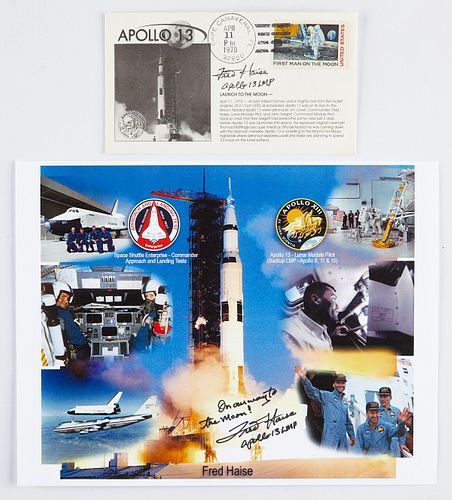 Grp: 2 NASA A13 Commemorative Works Signed Haise