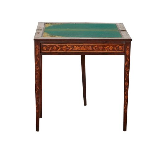 Continental Marquetry Inlaid Folding Side Table