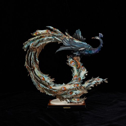 Giuseppe Armani Peacock Ceramic Figure