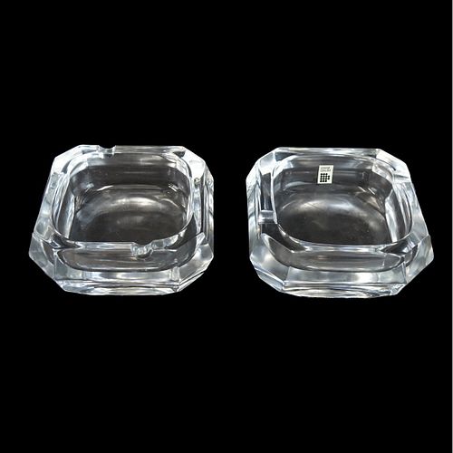 Daum Crystal Ashtrays in Boxes